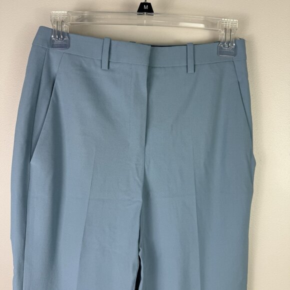 Theory Treeca Good Wool Pants Stone Blue Slim Flare Dress Trousers Size 0 NWT - Picture 6 of 12
